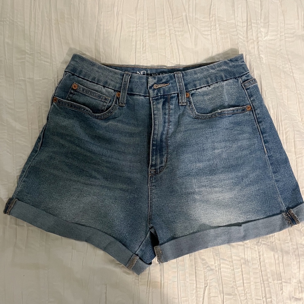 High-waisted jean shorts
